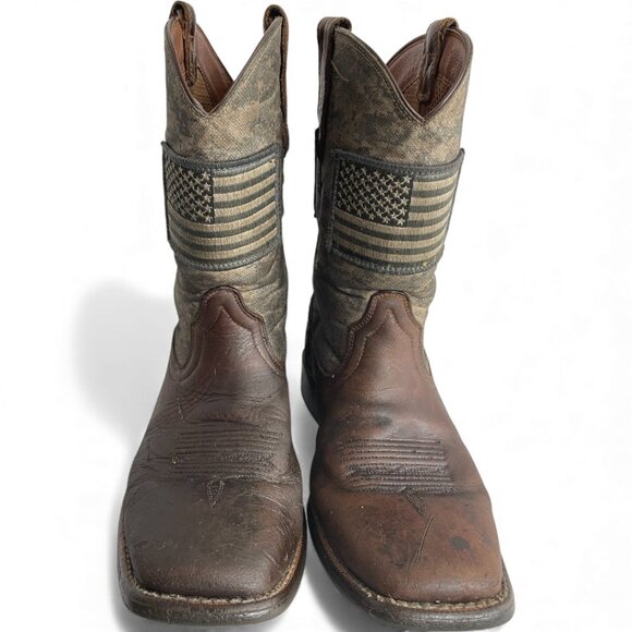 Ariat Leather Western Cowboy Camo Square Toe Boots Men's 9 D - Picture 3 of 10